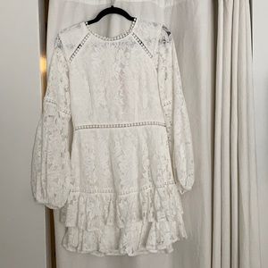 Hello Molly Open Back White Lace Mini Dress